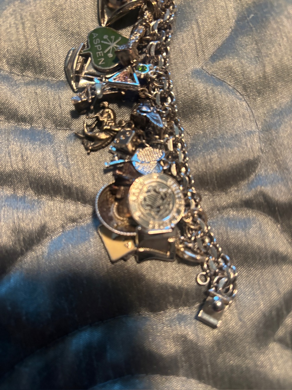 sterling silver vintage charm bracelet - Picture 11 of 11